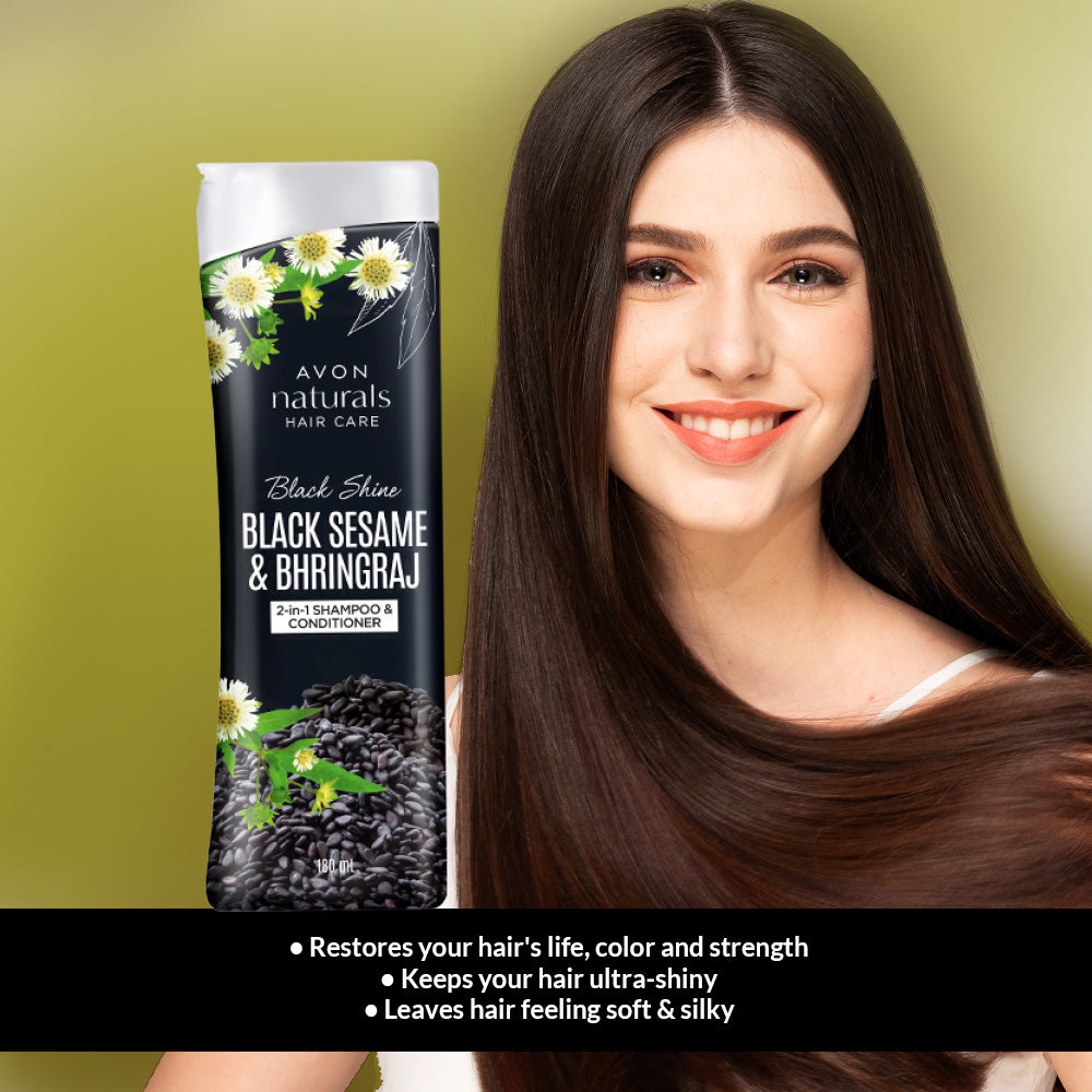 Avon Naturals Black Shine 2-in-1 Shampoo & Conditioner (180ML)