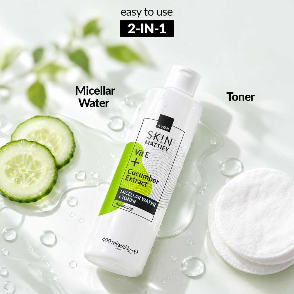 SK!N Mattify Vit E + Cucumber Extract Micellar Water + Toner - 400 ML