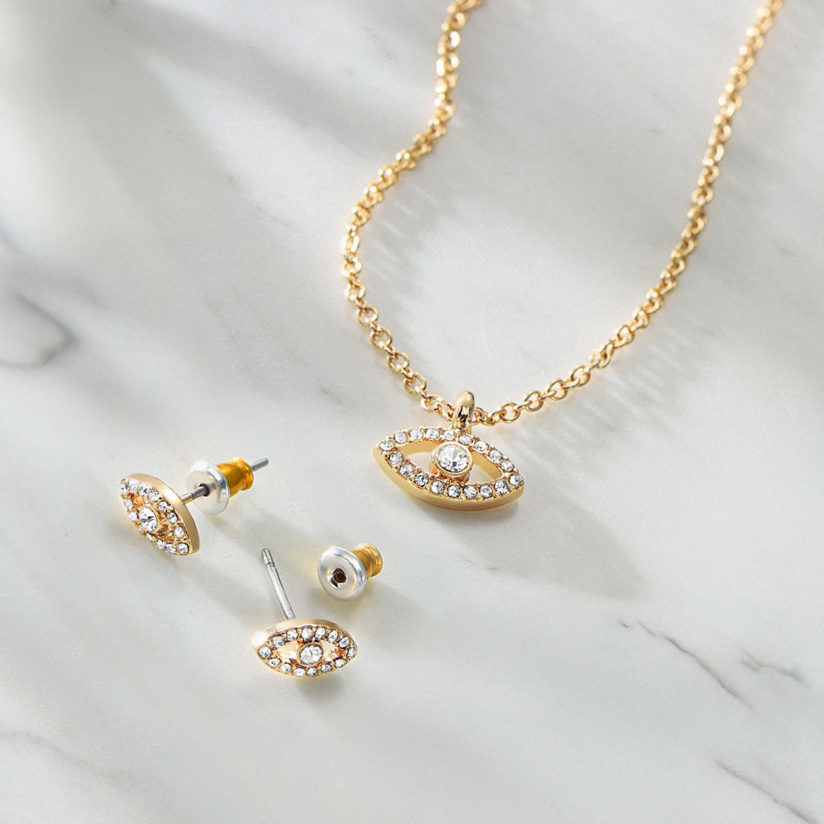 Two Pc Giftset Evil Eye Gold