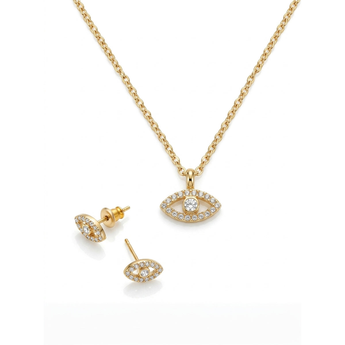 Two Pc Giftset Evil Eye Gold