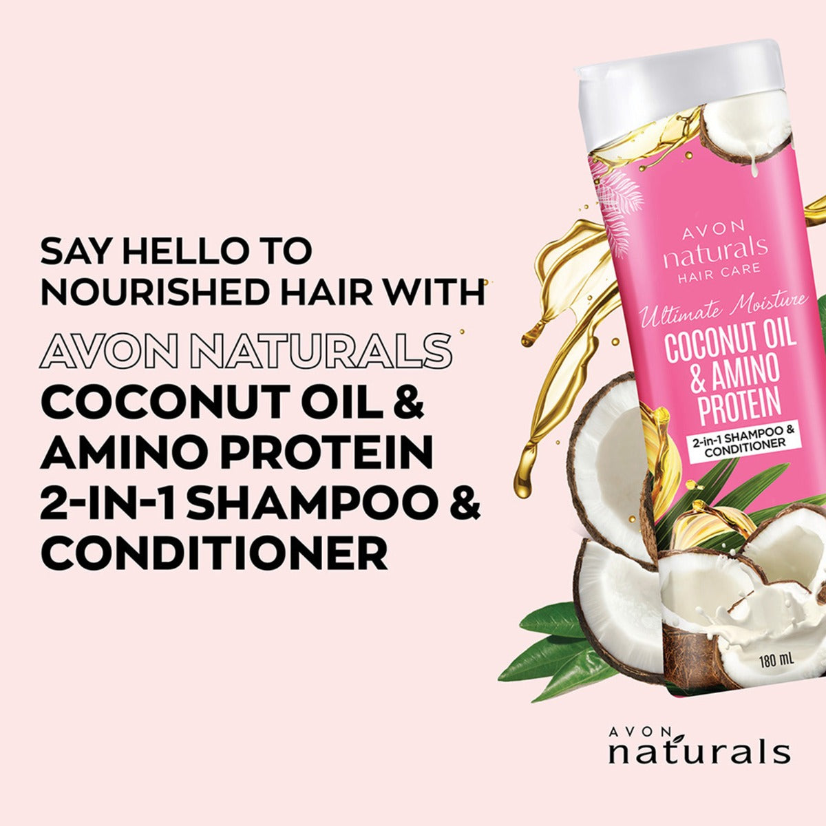 Avon Naturals Coconut Oil & Amino Protein 2-in-1 Shampoo & Conditioner