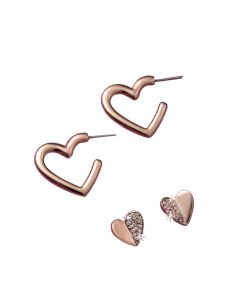 Heart Hoops & Stud Earring giftset 